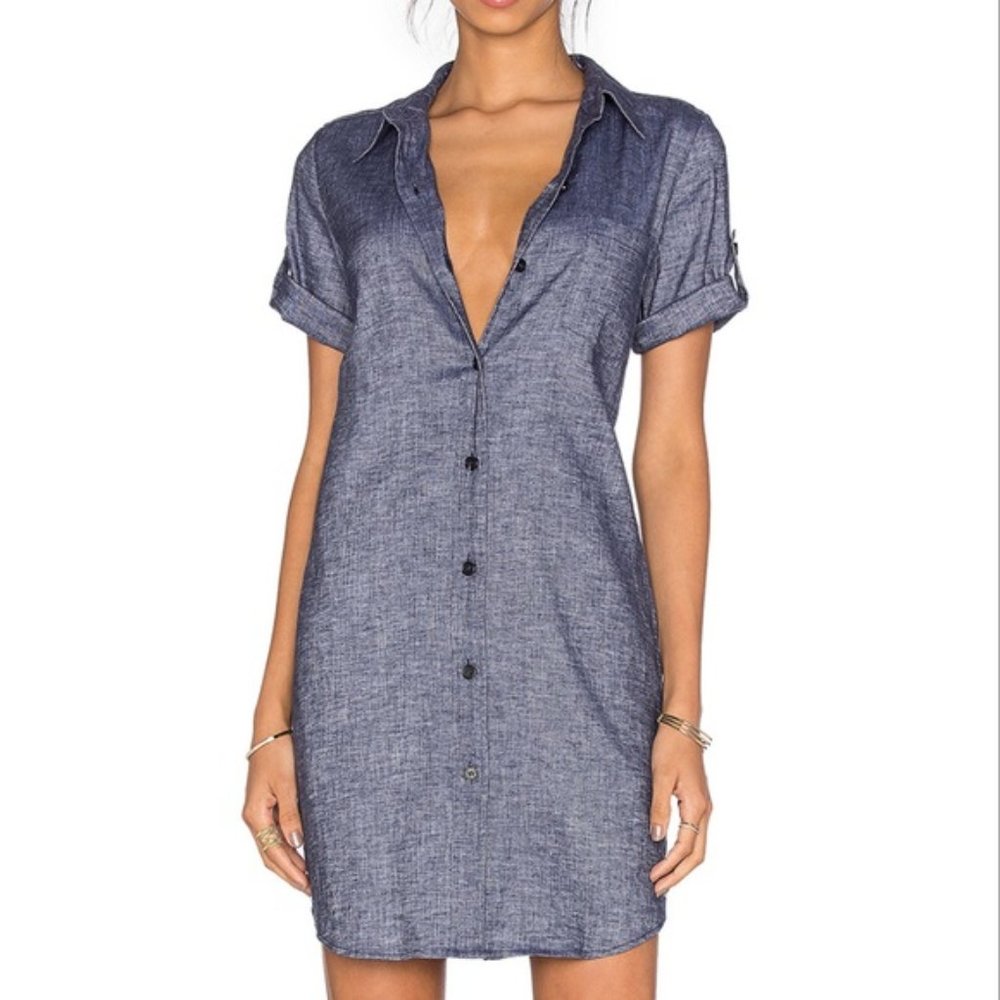 Theory Chambray shirt dress w/ pockets